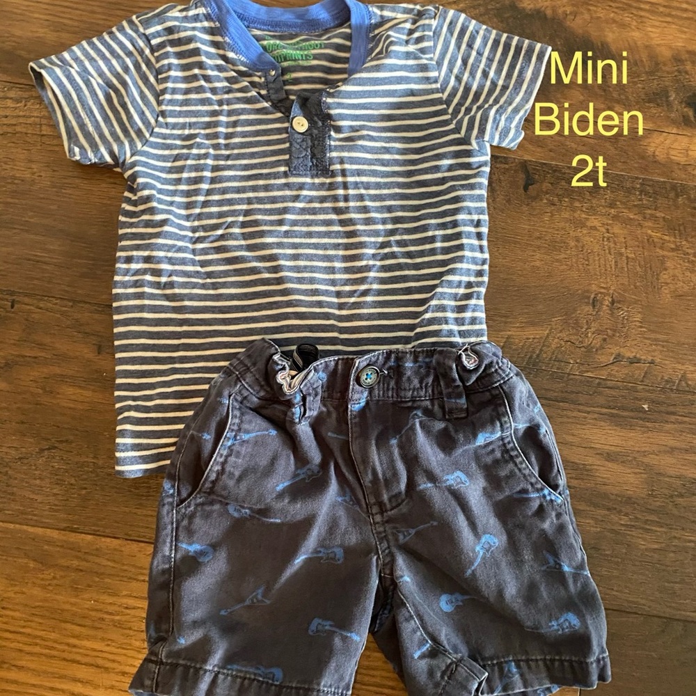 Crew cuts shirt with mini boden shorts 2t